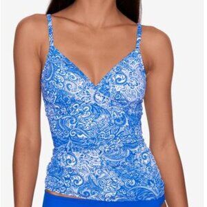 Lauren Ralph Lauren Paisley Twist Front Underwire Tankini Swim Top